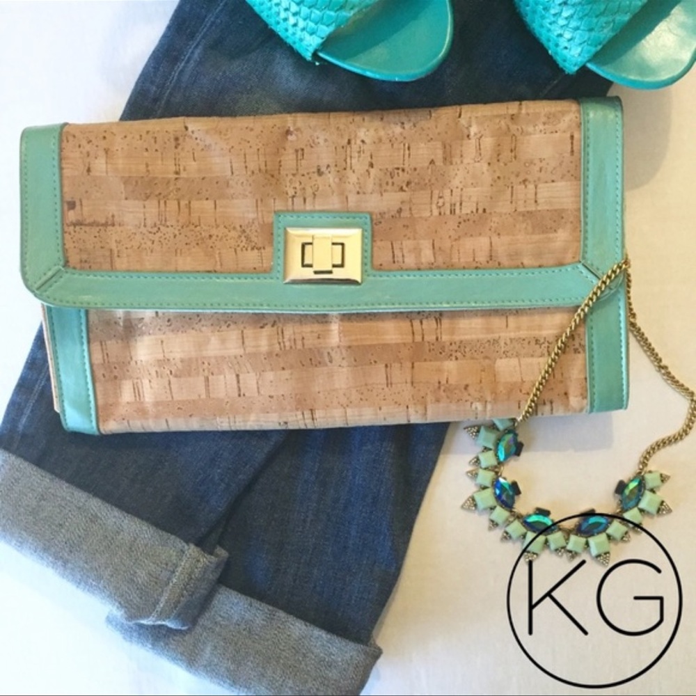 Aldo Cork & Teal Clutch